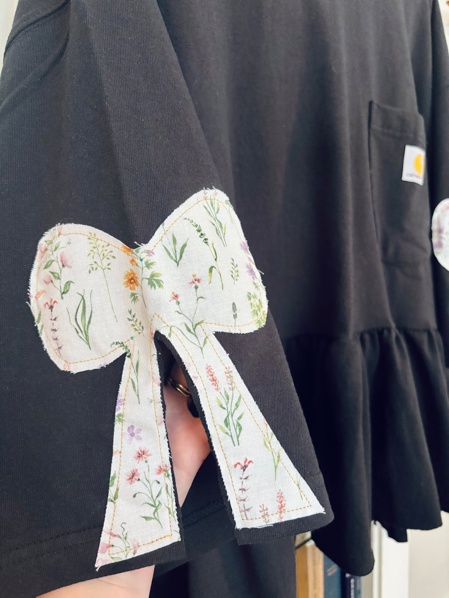 Bow Sleeve Single Ruffle Plus Size