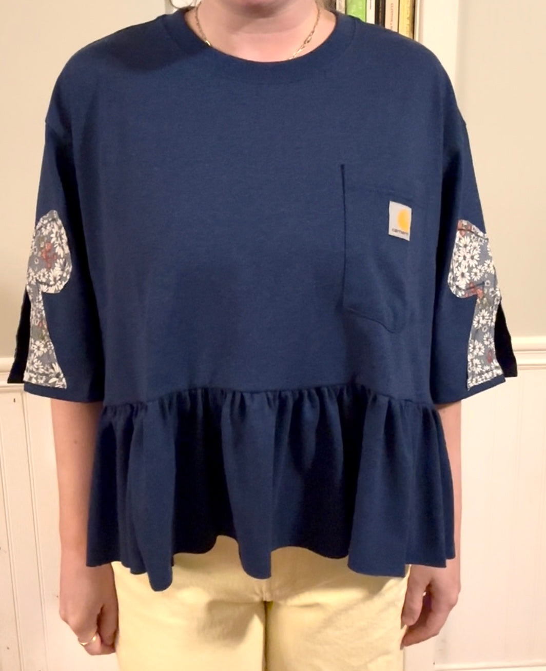 Bow Sleeve Single Ruffle Plus Size