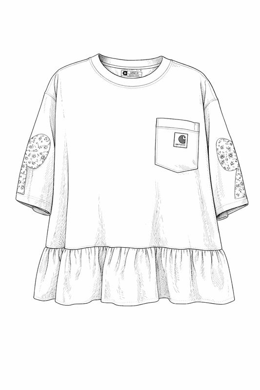 Bow Sleeve Single Ruffle