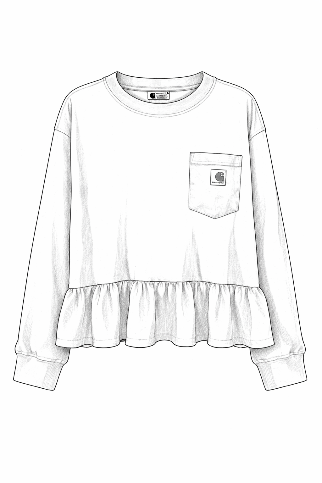 Long Sleeve Single Ruffle