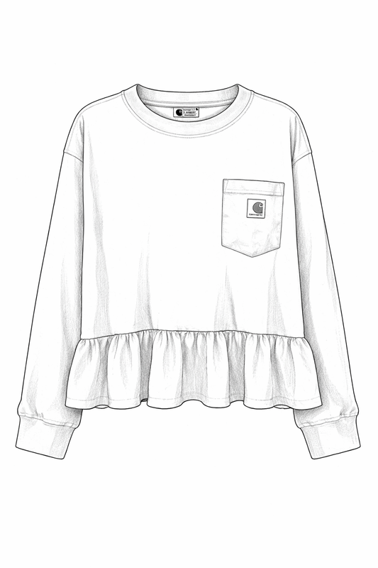Long Sleeve Single Ruffle