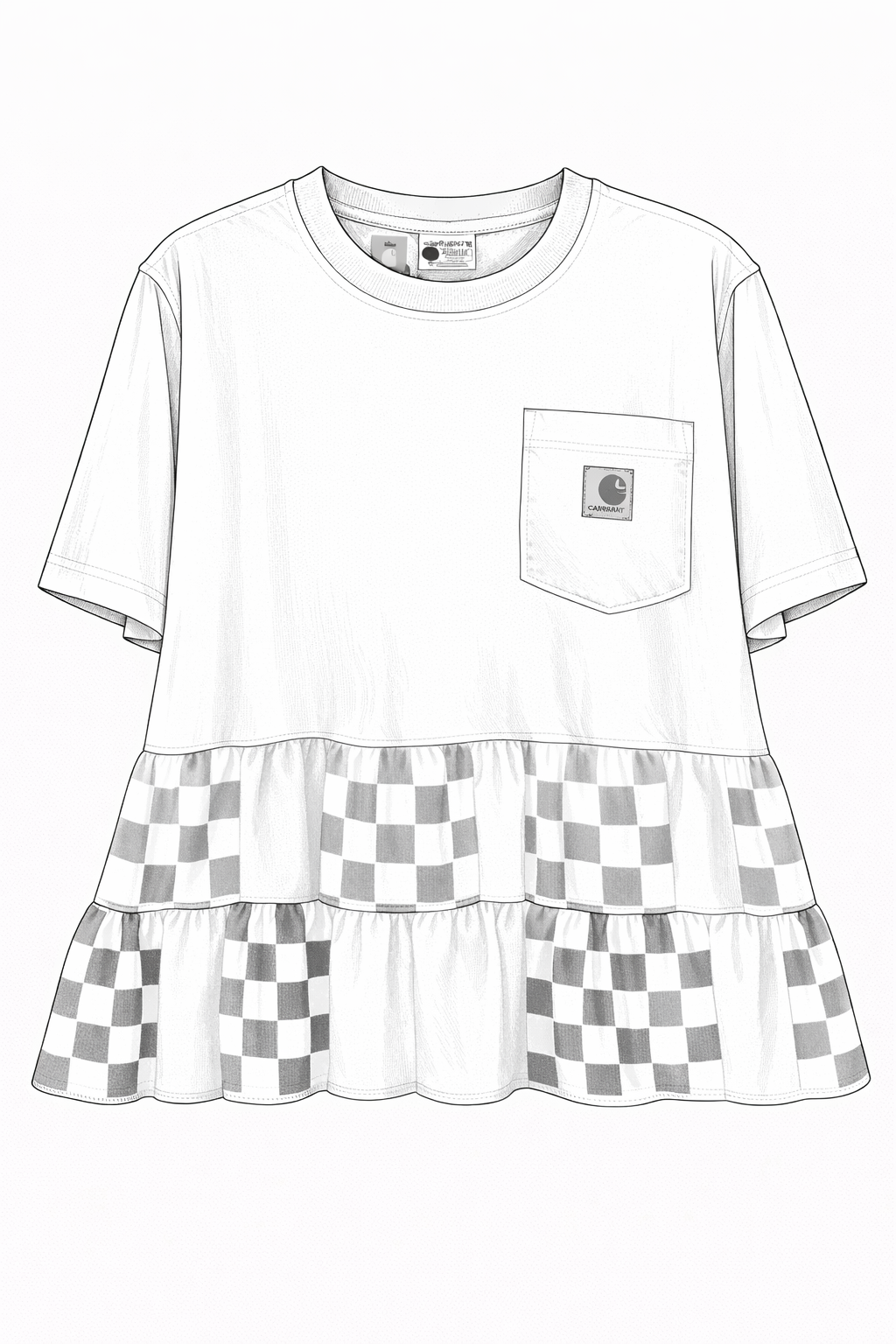Checkered Patchwork Plus Size